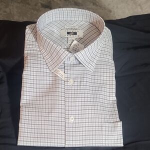 Joseph Abboud Men's White and Gray Plaid Shirt